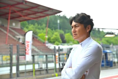 6年ぶりのスパ復帰に谷口選手。セッション前に集中！