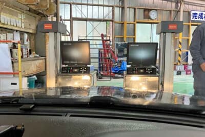 ライトの光軸調整も予備検屋でできる