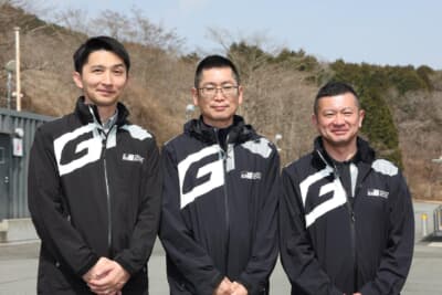 Company凄腕技能養成部NチームG・シニアエキスパートの佐々木栄輔さん、GAZOO Racing Company GR統括部 ZR FR 主幹の前田蔵人さん、GAZOO Racing Company GR統括部 ZR FR 主任の南方徹也さん