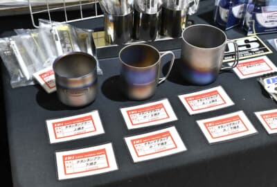 OS技研:オリジナルのチタンマグカップ、タンブラー。3500円〜だが入荷後即バックオーダーとなるほど人気