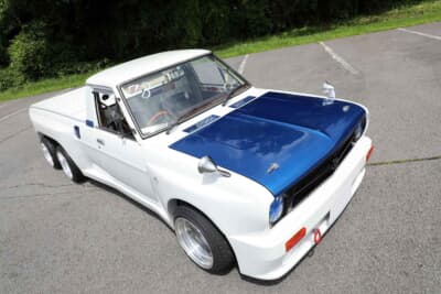 日産 サニートラック：ボディをロング化させるため、もう1台部品取り用のサニトラを用意し、いわゆる「ニコイチ」で製作