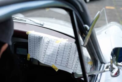 ほとんどの車両がカウントダウン装置を装着しているが、アナログなメモも残している。ロストした時など、咄嗟の時に役に立つのだろう