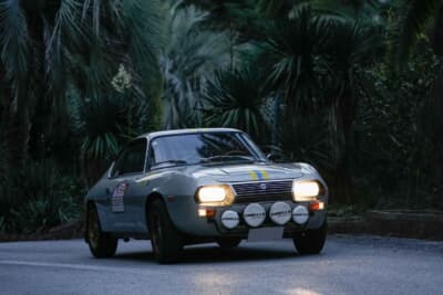 ランチア フルビア スポルト ザガート:ゴールは高知県香南市にあるリゾートホテル海辺の果樹園の敷地内へと戻ってきた海岸線を走る塚本桂さん、恵里さん夫妻