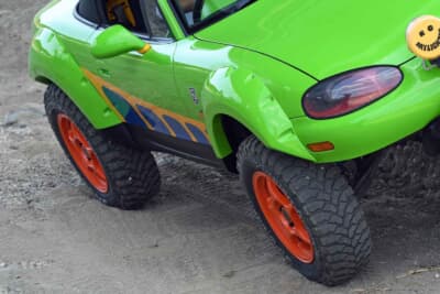 マツダ ロードスター：車高を上げたからでは無く、ジープラングラーのオーバーフェンダーをイメージにボディーシルエットを考えていた