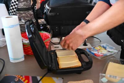 メディアセンターでホットサンドを作るツワモノも