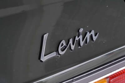 トヨタ カローラレビン:リアパネルにある「Levin」のエンブレム