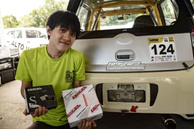 東北660選手権・3クラス／岩崎悠人さん。「レースの内容などから自分に合うパッドやローターを相談すると、とても丁寧にアドバイスしてくれるし、対応も早く助けられている。学校を卒業してもU-29の割引があるなど、若手を応援してくれる点が嬉しい」