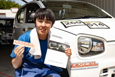 東北660選手権・3クラス＆東北660•HA36カップ・1クラス／三宅勇次郎さん。「ディクセルのパッドは前の愛車エッセでも使っていて、価格がリーズナブルでありながらも高性能なイメージ。今シーズンはふたつのカテゴリーで登録しているので、多くのポイントを貯め、ノベルティなどと交換する予定だ」