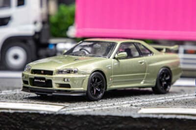 1/43スケール 京商 ダイキャスト 日産 R34型スカイライン GT-R VスペックII（ニスモホイール装着）