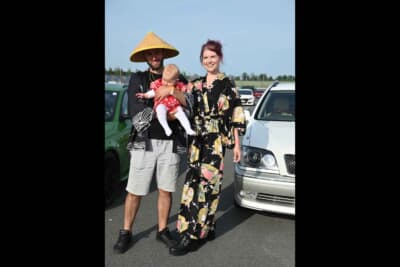 家族で日本テイストのファッションを楽しんでいらっしゃいます