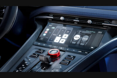 アストンマーティンDB12S:マルチスクリーンインターフェイスはピュアブラックで高解像度の10.25インチデュアルディスプレイ