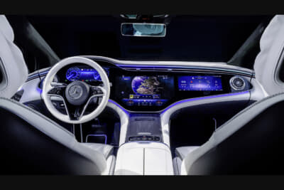 個性的なMANUFAKTUR Selectionのインテリア。写真はEQS580 4MATIC