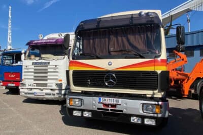 ジンスハイム・ミュージアム:1970年代のようなカラーリングのトラックです。隣国オーストリアのナンバープレートでした