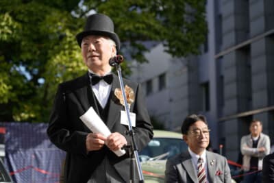 クラシックカー フェスティバル in 桐生実行委員長である前原勝良氏の挨拶