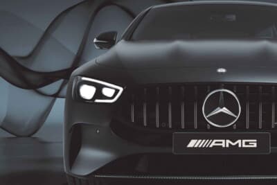 メルセデスAMG GT53 4MATIC+(ISG) Final Edition:フロントグリルとリアエンブレムをブラッククローム塗装したAMGナイトパッケージⅡを標準装備