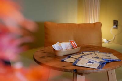 ウェルカムスイーツは高津堂の元祖もみじ饅頭。到着後の小腹を満たす