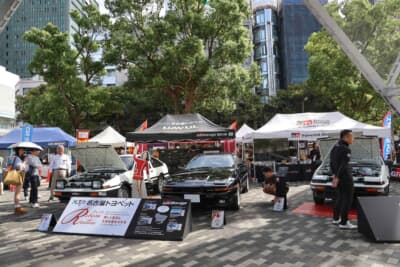 名古屋トヨペットはGRヘリテージパーツやリボーンレストアされたトヨタ スプリンタートレノ（AE86）、A70型スープラを展示
