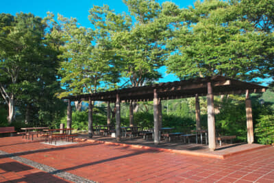 北陸自動車道上り・神田PA :ペットと一緒に食事を取れるテラス席もある