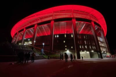 日本サッカー代表堂安律選手が所属するアイントラハト・フランクフルトのホームスタジアム、ドイチェバンク・パークの試合後