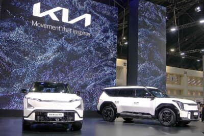 バンコク国際モーターショー2025:キアのブース。韓国メーカーはEV推しになっている