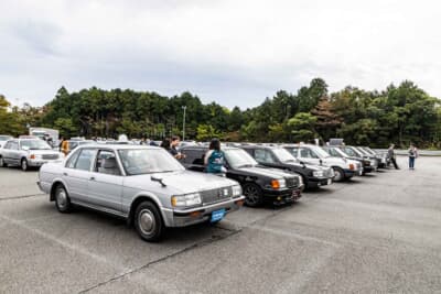 商用車ミーティングのタクシー車両のエリアは御覧のとおり