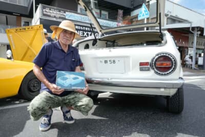 日産 チェリークーペX-1R:大橋さんの愛車は、故・但馬治さんの撮影でプラモデルの箱絵に採用された個体
