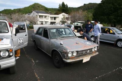 愛車でラリーを楽しむにはもってこいのデイラリー。日産510型ブルーバードも参加していた