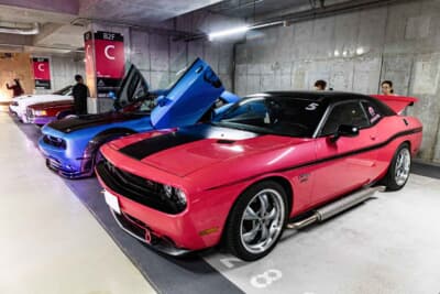 国産車が多いが、アメ車などの輸入車も参加した