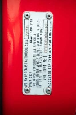 11万5000ユーロ（邦貨換算約2040万円）で落札されたデ・トマソ「パンテーラ」（C）Bonhams