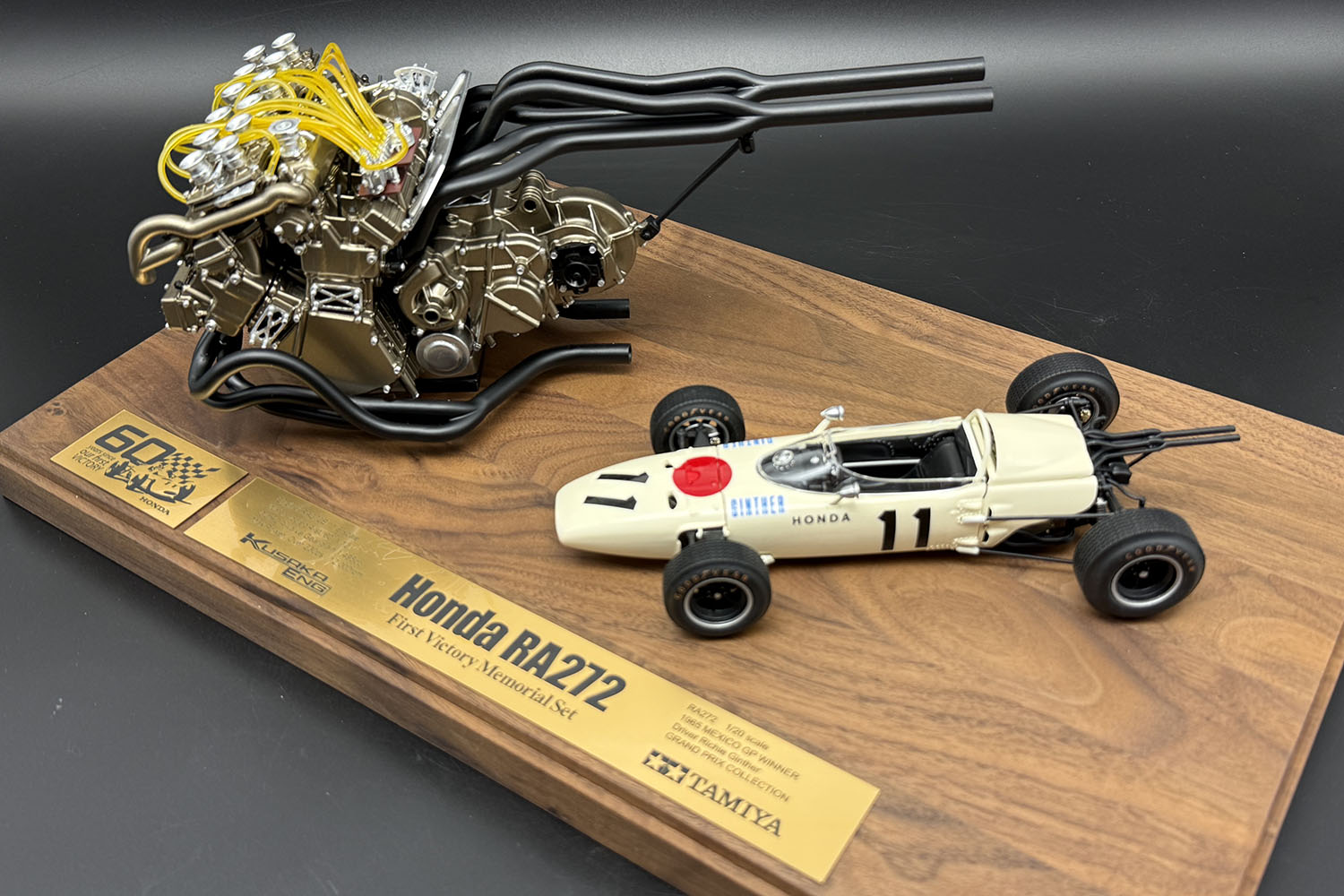 往年のF1マシンと発売前の「ホンダRA272」エンジンモデルをタミヤ