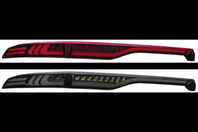 ヴァレンティ:ジュエルLEDテールランプ・ウルトラタイプⅡ。(上)レッドレンズ/グロスブラック(下)ライトスモーク/ブラッククローム