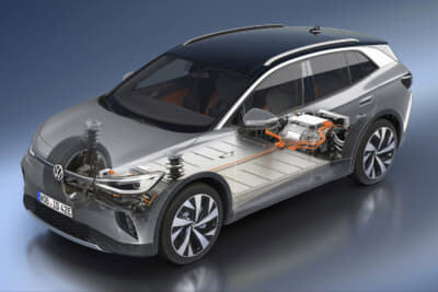 フォルクスワーゲンID.4:大容量バッテリーを搭載でき、航続距離の拡大に貢献。低重心化と最適な重量バランスによる走りにも期待