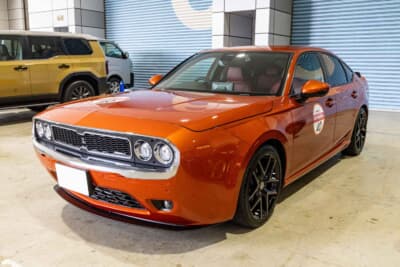 2025年式 光岡 M55:光岡自動車の創業55周年を記念した独創的なコンセプトモデル。1970年代のジャパニーズスポーツを彷彿とさせるフロントマスクは現代のクルマにはない懐かしさと個性を強烈に放つ