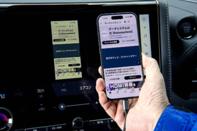ミラーリングHDIM変換ケーブルAV004：スマーフォンを接続することでミラーリングできる