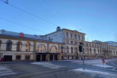 ケムニッツ中央駅前の様子
