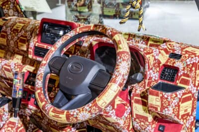 ダイハツ ハイゼット トラック PTO ダンプ 大発命:実際の「金華山」生地の柄の大きさや間隔など、細かい部分まで再現