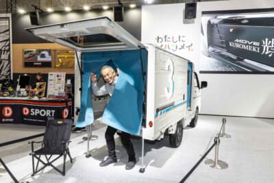 ダイハツ ハイゼット トラック ジャンボ EXTEND3：初代ミゼットの幌を製作した岡田製作所による、丈夫な生地を採用している