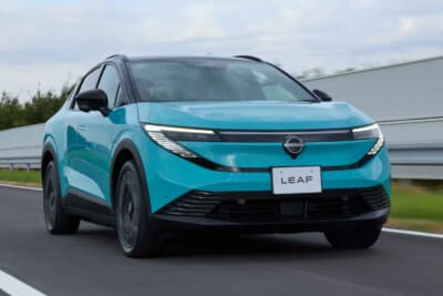 日産 新型リーフ：洗練されたフロントマスク。航続距離は日産のEV史上最長の702kmを誇る（ロングレンジ仕様「B7」）