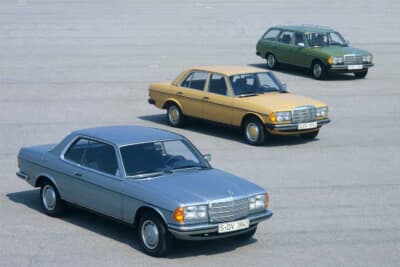メルセデス・ベンツ「W123」の美しいスタイリングが並ぶ