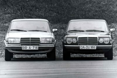 ヘッドライトのデザイン。4気筒モデルには丸型4灯式、6気筒モデルには横広の角型が採用された