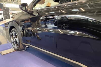 グランデ・パンダのサイドパネル。ホイールアーチにはフィアットのエンブレムを刻印