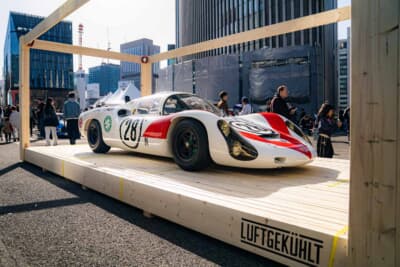 ポルシェ 910。1968年の日本グランプリでタキ・レーシングの生沢徹氏が駆り、総合2位（クラス優勝）を獲得した伝説のマシンだ