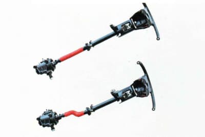 新設計の「コルゲート・チューブ・タイプ」を採用したステアリングコラム。軸方向と横方向の衝撃を吸収し乗員を保護する