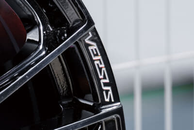 【VERSUSヴォウジェSE スペックM】リムフランジには特許技術であるA.M.T.を駆使したマシニングロゴが。SEとスペックM、それぞれの色味とこのロゴとのコントラストも美麗だ