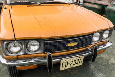 シボレー LUV：いすゞ フローリアンと共通のデザインを持つ、スタイリッシュな丸型4灯ヘッドライトとフロントグリル