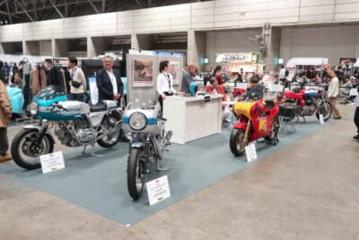 四輪だけでなく、貴重な二輪車のヘリテージモデルも集結