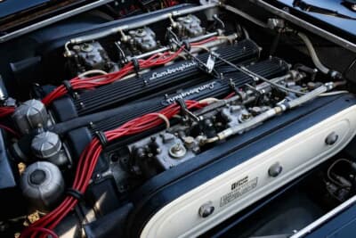 エスティメートは50万~60万ドル(邦貨換算約8000万~9600万円)だったが惜しくも流札となったランボルギーニ「400GT インテリム」(C)Courtesy of Broad Arrow