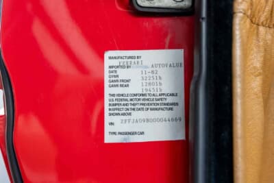 買い手がつかず流札（NOT SOLD）となったフェラーリ「512BBi」（C）Courtesy of Broad Arrow