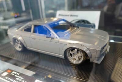 イグニッションモデルが展示していたロケットバニー仕様のシルビア(S14)の試作品だ