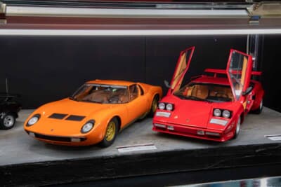 ランボルギーニ(1/12スケール):ビッグスケールの展示は京商ブースの中でも圧倒的な迫力だ。